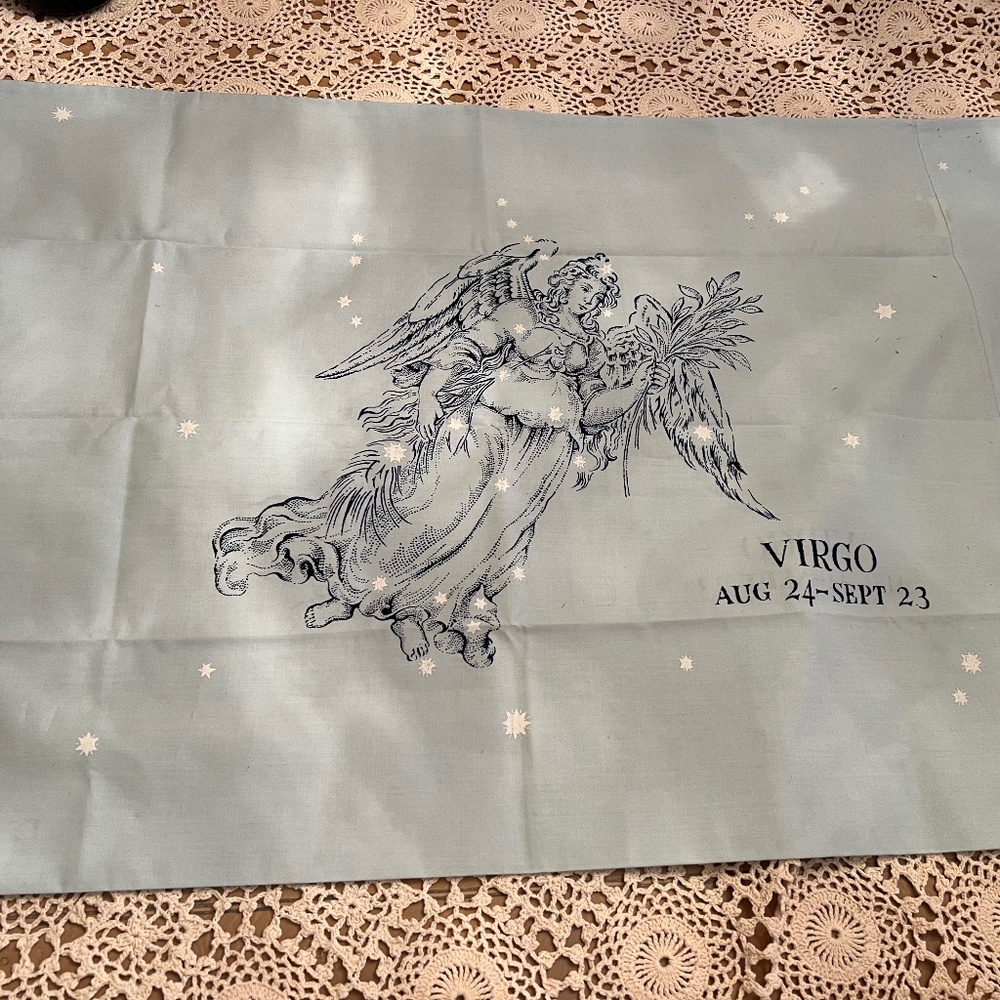 VINTAGE NWT Virgo Standard Size Pillow Case - Light Blue